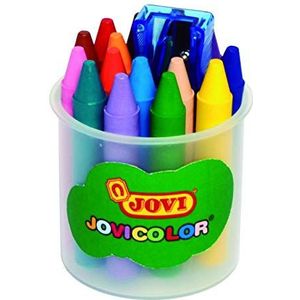 Jovi - Ronde kleurpotloden, Doos van 16 stuks, Geassorteerde kleuren, Gladde en gelijkmatige lijn, Bestendig en hoge prestaties, Glutenvrij (980/16)