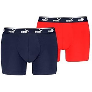 PUMA Men's Elements Boxer, rood/marineblauw, S (2 stuks), rood/marineblauw, S