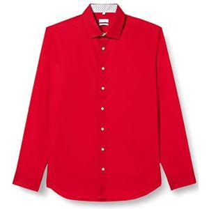 Seidensticker Men's Slim Fit shirt met lange mouwen, rood, 40, rood, 40