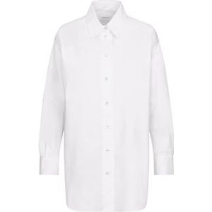 Seidensticker - Dames Longblouse - Wit - Oversized Fit - Hemdblousekraag - Lange Mouwen - 100% Katoen