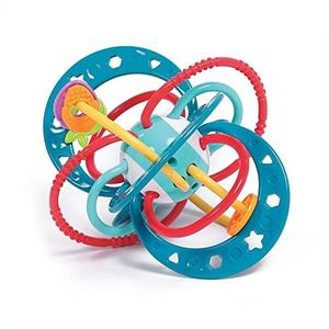 LUDI - Planeet rammelaar – speelgoed voor baby's – vanaf 3 maanden – heldere kleuren, verschillende texturen en originele vorm – ontwikkelt fijne motoriek en beweeglijkheid