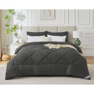 WAVVE Quilt voor bed 105/120 cm, voor bed van 105 x 190 cm, zachte en ademende vezels, grijs