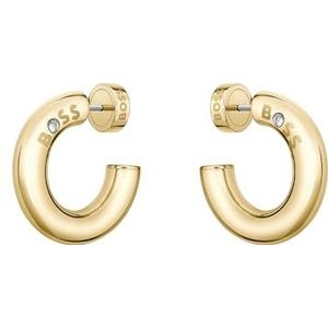 BOSS Sieraden Dames LIVE Collection Hoop Oorbellen in Geel Goud - 1580690, Eén maat, Roestvrij staal, Geen edelsteen