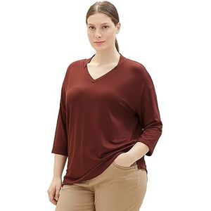 TOM TAILOR Dames Plussize T-shirt, 30337 - Raisin, 48 NL