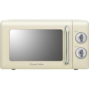 Russell Hobbs RHRETMM705C Handmatige solo-magnetron in compacte retrostijl, met 5 standen, timer, ontdooifunctie, eenvoudige reiniging, 17 l, 700 W, crème