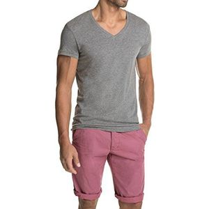 edc by ESPRIT Heren T-shirt gemêleerd - Slim Fit, grijs (medium grey melange 070), S