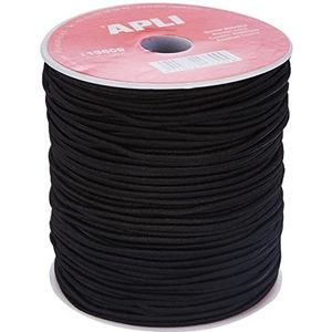 APLI 13809 - Zwarte elastische koordspoel 2 mm x 100 m