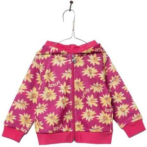 Replay Sweatjack met capuchon voor meisjes, 010 Fuxia Met Madeliefje Geel, 12 Maanden