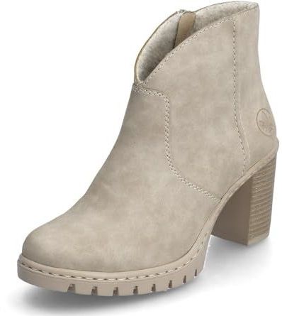 Rieker - Y2553 - Enkellaarsjes - Beige - Blokhak 7,4 cm