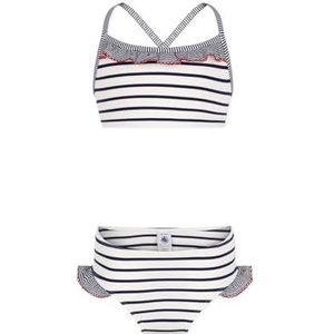 Petit Bateau 2-delig badpak voor meisjes en jongens, Wit/Blauw, 5 Jaar