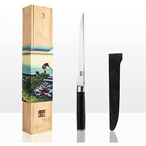 KOTAI Vismes | Tongfilet | Flexibel mes van 20 cm | Ideaal voor het fileren van vis | Met de hand geslepen | Ultrascherp Japans 440 C roestvrij staal | Pakkahouten handgreep