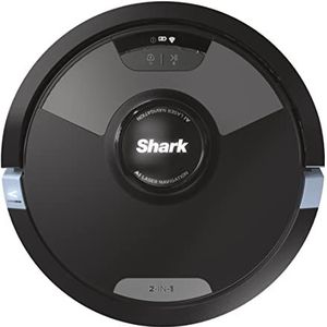 Shark AI Ultra RV2600WDEU 2-in-1 robotstofzuiger, met dweilfunctie, anti-hair wrap, tapijt en harde vloer, robotstofzuiger, 110 minuten looptijd, handmatige en app-bediening, zwart