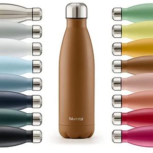 Blumtal - Thermosfles 1 l - thermosfles van roestvrij staal, 1 l - metalen fles, waterdicht - herbruikbaar, BPA-vrij - voor warme en koude dranken - Pumpkin spice-bruin