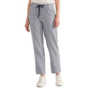 Street One Dames joggingbroek seersucker, blauw (deep blue), 36W x 28L