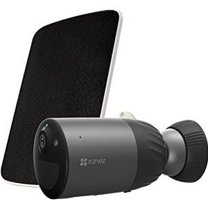 EZVIZ 4MP draadloze WLAN camera met 210 dagen batterijlevensduur en zonnepaneel, PIR bewegingssensor, kleurennachtzicht, IP66, 32GB eMMC, BC1C Kit