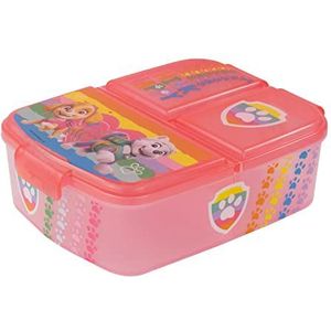 Paw Patrol lunch box voor kinderen met 3 compartimenten, plastic lunch box met clipsluitingen, lunch box voor kleuterschool, school en vrije tijd