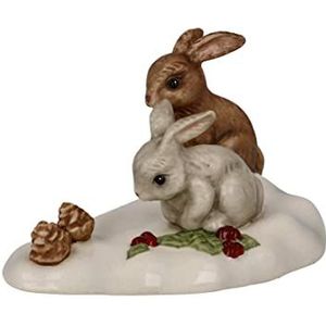 Goebel Kerstfiguur winterbos op zoek naar voer, gemaakt van porselein, hoogte: 5cm, 66-704-20-1