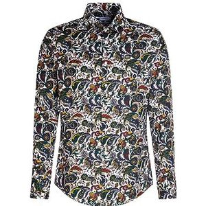 Seidensticker Herenoverhemd - slim fit - gemakkelijk te strijken - Kent-kraag - lange mouwen - 100% katoen, groen, 38