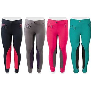 PFIFF Unisex kinderen Pfiff 102603 kinderen rijlegging Ella stof bekleding meisjes rijbroek, roze/grijs 104 rijbroek, roze/grijs, EU