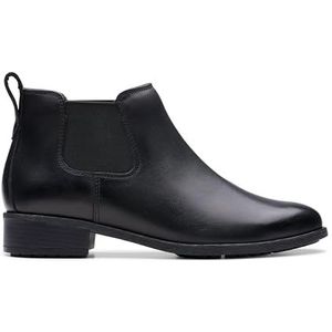 Havisham Top - Enkellaarsje - Zwart - Leer - Voorgevormd Gewatteerd Voetbed