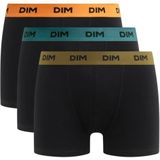 Dim Boxershorts (3 stuks) heren, Zwarte riem oranje/blauw/groen, L