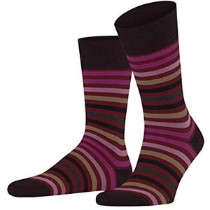 FALKE Heren Sokken Tinted Stripe M SO Wol Katoen Gedessineerd 1 Paar, Rood (Ingle 8077), 47-50