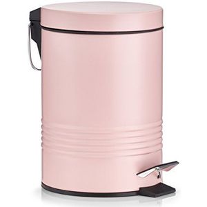 Zeller Pedaalemmer - roze - 3 liter - 17 x 25 cm - kleine prullenbak