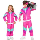 Widmann - Kinderkostuum jaren 80 trainingspak, jas en broek, joggingpak, retro stijl, bad-knopparty, carnaval