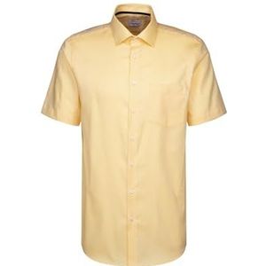 Seidensticker Men's Regular Fit Shirt met korte mouwen, geel, 41, geel, 41