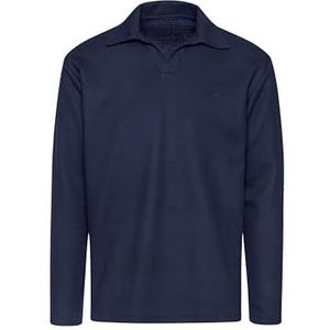Trigema - Poloshirt - Navy - Lange Mouwen - Wafeloptiek