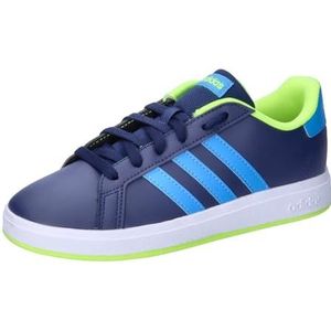 adidas Grand Court 2.0 Kinderschoenen, lage schoenen zonder voetbal, donkerblauw/Burst/Lucid Lemon, 37 EU, donkerblauw, blauw (Burst Lucid Lemon), 37 EU