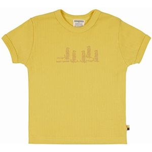 loud + proud Unisex Kinderen Derby Rib met opdruk, GOTS-gecertificeerd T-shirt, goud, 110/116, goud, 110/116 cm