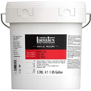 Liquitex 5324 Professioneel mat gelmedium, verwijdert de glans van acrylverf, kan worden gebruikt als lijm voor collages - 3,78 Liter Emmer