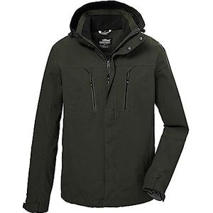 killtec Heren Functionele jas met capuchon/outdoorjas is waterdicht KOW 192 MN JCKT, dark olive, S, 41374-000