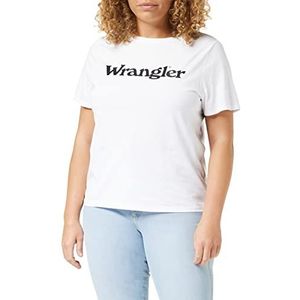 Wrangler Dames Regular Tee T-Shirt, Worn White, L