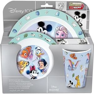 P:os 35313 - Disney ontbijtset, 3-delig servies met bord, kom en beker, kinderservies van kunststof, vaatwasser/magnetronbestendig