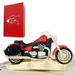 Diese-Klappkarten 3D motorfietskaart, perfect voor elke gelegenheid voor motorliefhebbers: motorrijbewijs, Vaderdag, verjaardagskaart, T17