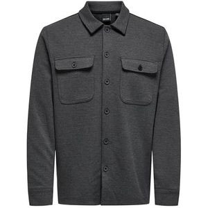 ONLY & SONS Onsnewkodyl Overshirt voor heren, sweatshirt met lange mouwen, dark grey melange, XS