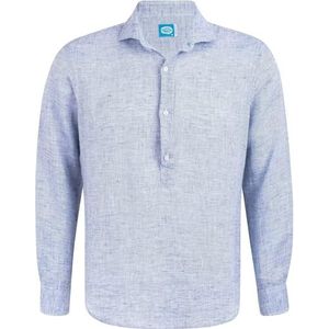 Panareha Linnen Popover Overhemd voor Heren MAMANUCA Blauw (S)
