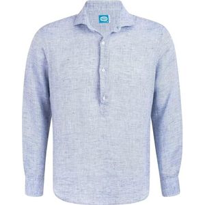 Panareha Men's Linen Popover Shirt MAMANUCA Blue (XL)