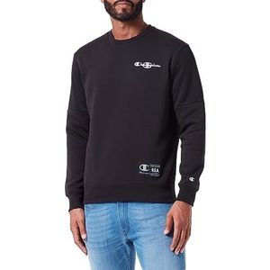 Champion Legacy Basketbal-Powerblend Fleece Crewneck sweatshirt voor heren, zwart/grijs monument, M