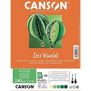Canson Iris Vivaldia4 240 g/m² – verschillende kleuren, crèmekleurig/groen/bruin