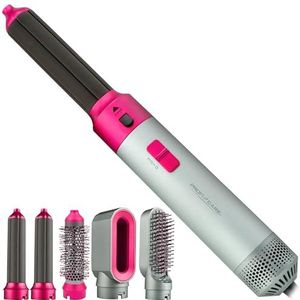 ProfiCare heteluchtborstel | 4in1 haarstyler voor krullen, volume, steilen en drogen | 1000W ronde borstel haardroger | föhnborstel | incl. organiser om op te bergen | Airstyler PC HAS 3132 roze