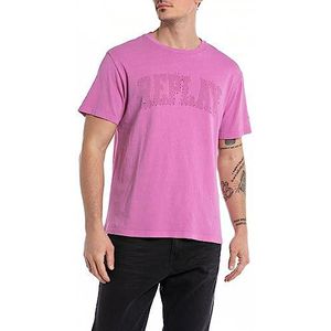 Replay T-shirt voor heren, regular fit, 106 Fairy Violet, XL
