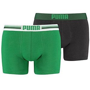 PUMA Placed Logo 2P boxershorts voor heren, groen, L