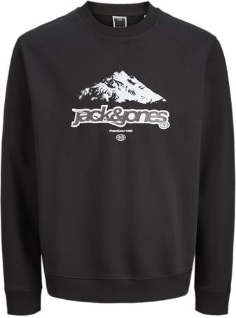 JACK & JONES Sweatshirt 'JCOFLARE'  grijs / zwart / wit