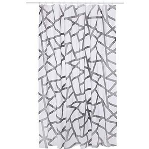 Spirella Kunststof gordijn LIFESTYLE - BIZARRE ZILVER 180X200 1113119, wit, Estandar