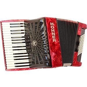 Hohner Bravo Line Facelift III chromatische piano-accordeon met zak 72 bas rood