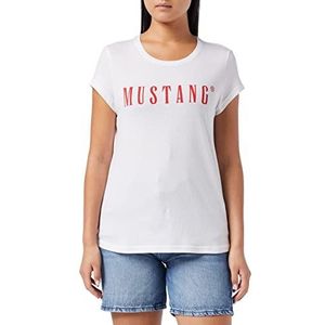 MUSTANG Dames Alina C Logo Tee T-Shirt, General White 2045, M