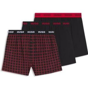 HUGO - WOVEN BOXER TR - Boxershort - Rood/Rood/Blauw - 3 Stuks